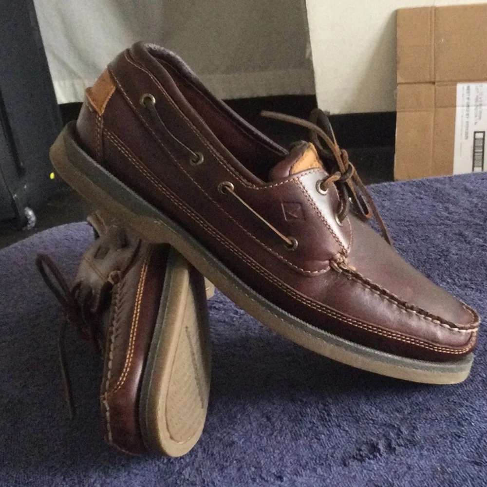 Sperry Men's Dark Brown Leather Boat Shoes